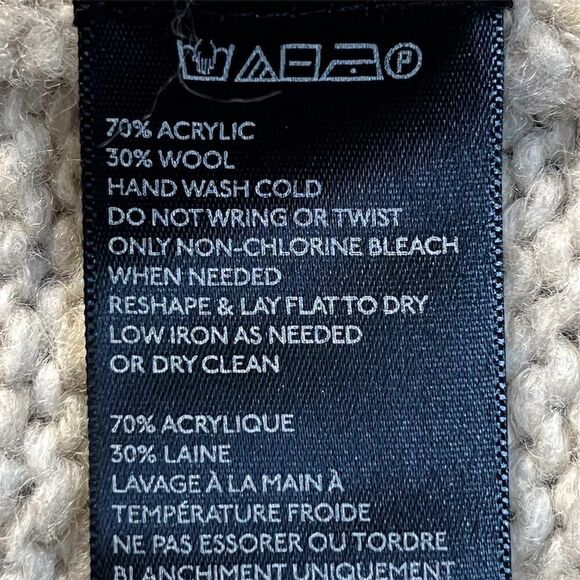 Ecote Women's Oversized Chevron Wool Sweater Scoop Back Multicolor M Cozy - Picture 10 of 10